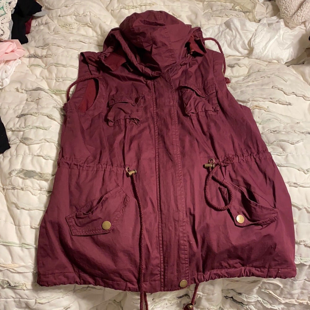 Maroon Utility Vest- Size L